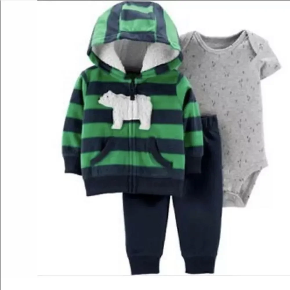 🎋Carter’s 3 pieces cardigan sets - polar Bear 3 M - Picture 7 of 9